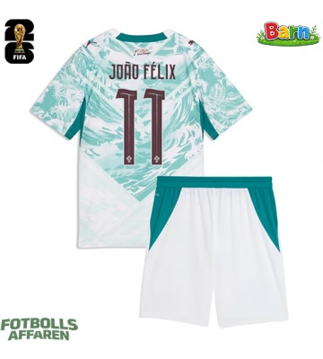 Portugal Joao Felix #11 Bortaställ Barn VM 2026 Kortärmad (+ Korta byxor)